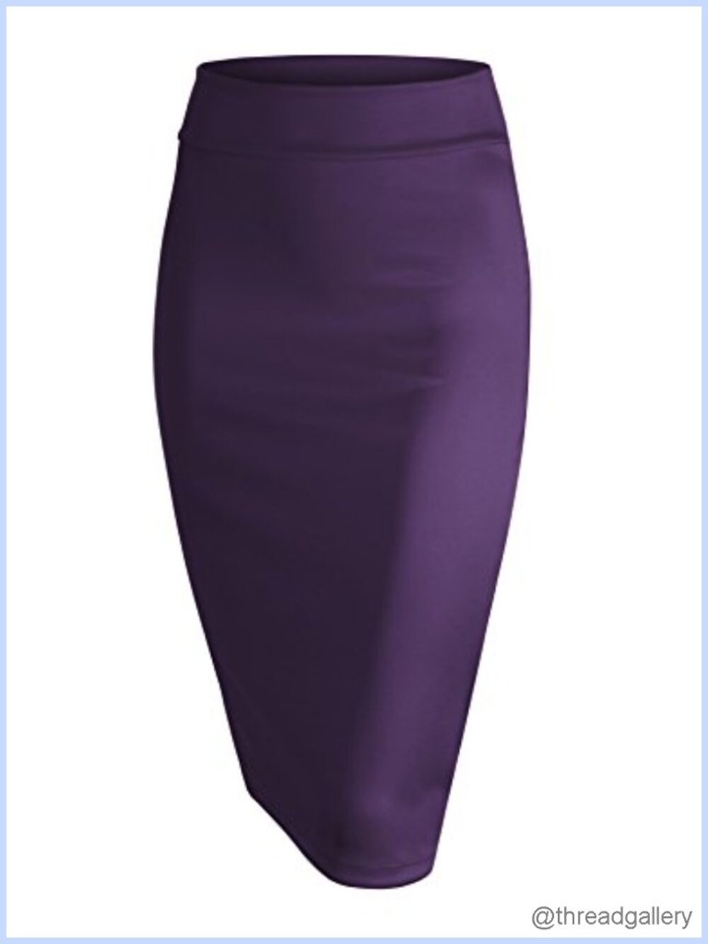 Scuba Stretch High Waist Below Knee Pencil Skirt Office Wear